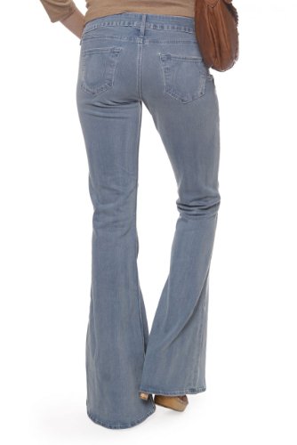 True Religion Flare Leg Jeans CARRIE BELL BOTTOM, Color: Light Blue, Size: 26 True Religion Jeans