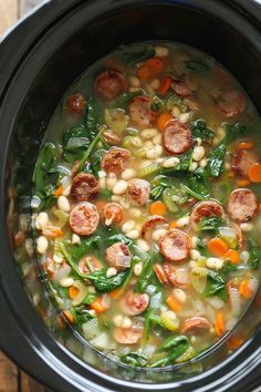 Slow Cooker Sausage, Spinach, and White Bean Soup | 19 Of The Top Slow Cooker???