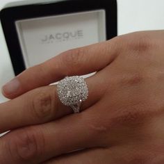 ??? AMAZING ??? We made this 1.20ct cushion cut look HUGE in this double halo gorgeously made ring. Handcrafted to perfection by <a class="pintag searchlink" data-query="%23jacquethejeweller" data-type="hashtag" href="/search/?q=%23jacquethejeweller&rs=hashtag" rel="nofollow" title="#jacquethejeweller search Pinterest">#jacquethejeweller</a> <a class="pintag searchlink" data-query="%23jacquefinejewellery" data-type="hashtag" href="/search/?q=%23jacquefinejewellery&rs=hashtag" rel="nofollow" title="#jacquefinejewellery search Pinterest">#jacquefinejewellery</a>