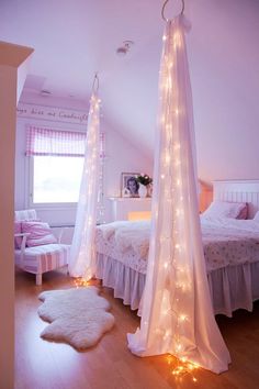 Cool DIY Projects for Bedroom Decor for Girls | Starry Bed Post by DIY Ready at http://diyready.com/easy-teen-room-decor-ideas-for-girls/