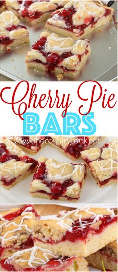 Cherry Pie Bars recipe from The Country Cook. A homemade recipe that is easy to make and serve. Everyone loves them! Switch out the pie filling to easily change up the recipe!