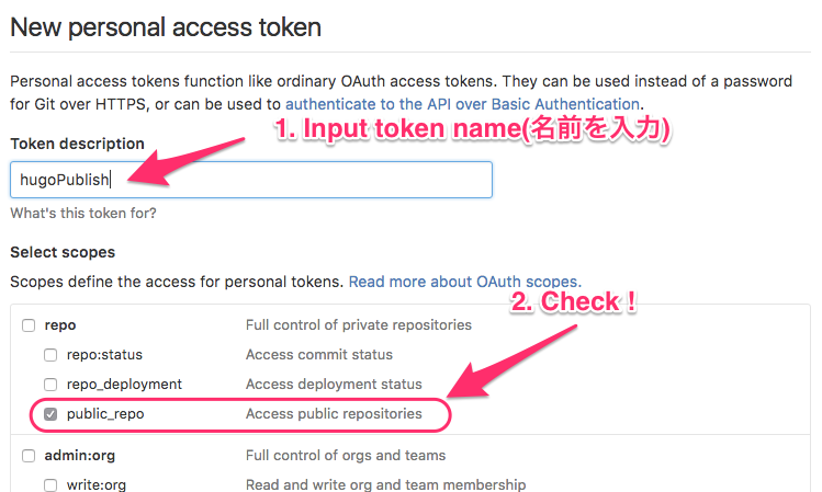 Personal access tokens