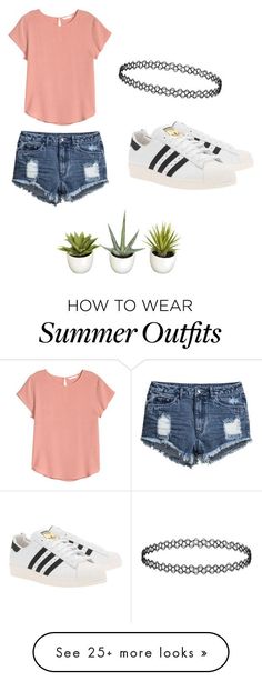 &quot;Summer outfit&quot; by ro3se on Polyvore featuring mode, H&amp;M en adidas Originals