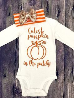 Custest Pumpkin In The Patch Halloween Fall Baby Girl Onesie, Baby Shower Gift by HappyTuesdaySigns on Etsy <a href="https://www.etsy.com/listing/455209958/custest-pumpkin-in-the-patch-halloween" rel="nofollow" target="_blank">www.etsy.com/...</a>
