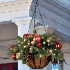 Hanging Christmas Pots...these are the BEST DIY Christmas Homemade Decorations???