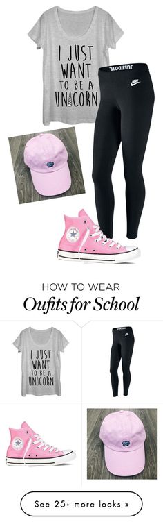 &quot;School uniform&quot; by nikkidoolittle on Polyvore featuring Fifth Sun, NIKE and Converse