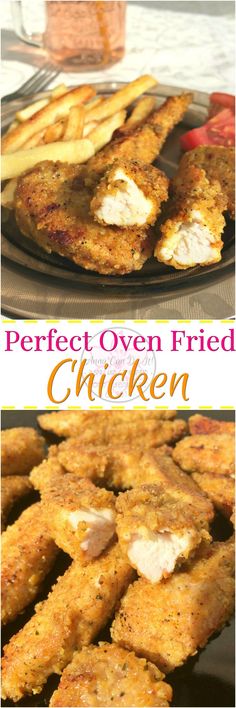 Perfect Oven Fried Chicken - Anna Can Do It! * This Oven Fried Chicken with crunchy breaded outside and juicy, soft inside is just perfect for dinner, lunch and even for a breakfast sandwich. Since it's a freezer friendly recipe, you can make these ahead. Just grab them from the freezer, push them in the oven and within 20 minute you have a delicious meal.