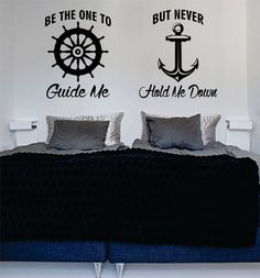 Be The One to Guide Me Quote Anchor Boat Wheel Nautical Ocean Beach Decal Sticker Wall Vinyl Art Decor