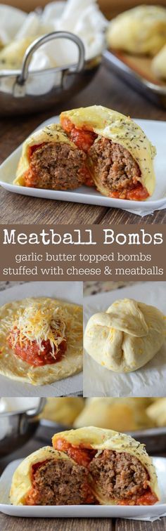 Meatball Bombs - garlic butter topped meatball & cheese stuffed bombs! <a href="http://www.thenovicechefblog.com/2016/05/meatball-bombs/" rel="nofollow" target="_blank">www.thenovicechef...</a>