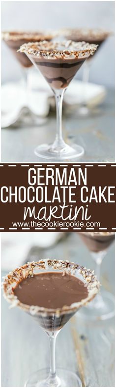This German Chocolate Cake Martini is the perfect dessert cocktail! Tastes like you&#39;re taking a bite out of your favorite cake, in martini form! SO EASY and delicious!