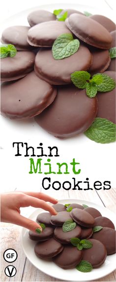 These Gluten-Free Thin Mint Cookies are so good you can&#39;t eat just one. | Reminiscent of the classic &quot;Girl Scout&quot; cookie. Vegan, gluten-free and require only 10 ingredients. Enjoy a healthier option all year long.