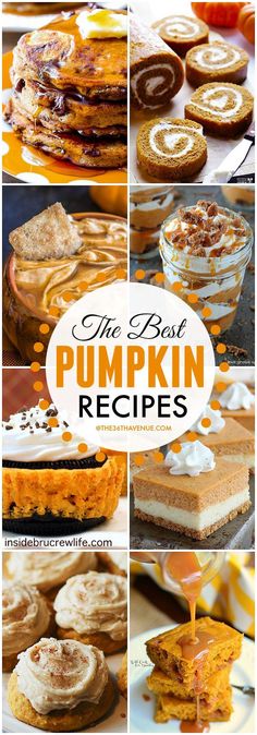 Recipes - Best Pumpkin Recipes. These are super good! desserts, baked goods, fall recipes, and more.