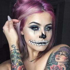 Someone mentioned Halloween makeup looks so I went home and did a Halloween makeup look. Sassy chola skull look, just done on top of today&#39;s makeup. When you gotta play, you gotta play! Can&#39;t wait for the spooky season. 