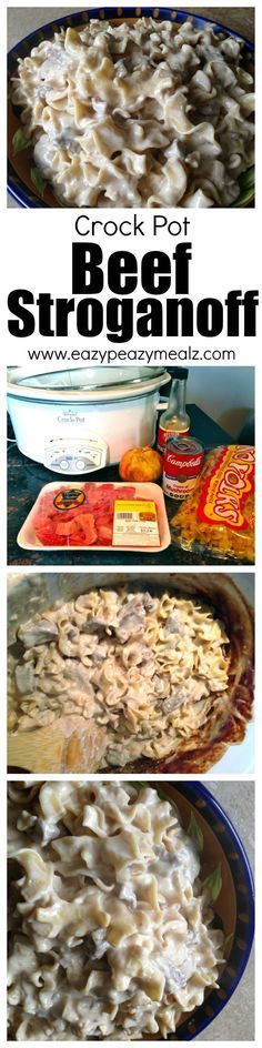 Fast, easy to make, beef stroganoff, that is family friendly and cooked in the Slow Cooker or Crock Pot! This is one of the most popular recipes on this blog and for good reason. - Eazy Peazy Mealz