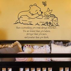 Classic Pooh and Piglet You must always remember baby child quote vinyl wall decal. $28.00, via Etsy.
