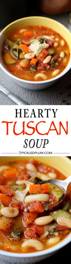Hearty Tuscan Soup Recipe - vegan and healthy comfort food and only 10 minutes to prep!