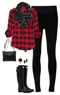 &quot;Plaid on Plaid&quot; by steffiestaffie ??? liked on Polyvore featuring rag &amp; bone, Hunter, Clare V., Charlotte Russe, Kendra Scott and Marc by Marc Jacobs