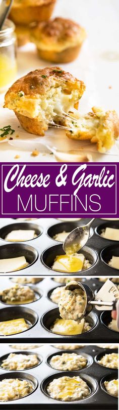 Cheese and Garlic Muffins |Made these last weekend, everyone said they really do taste like GARLIC BREAD!