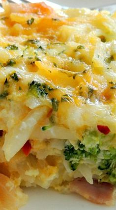 Potato, Broccoli &amp; Pepper Jack Egg Breakfast Casserole Recipe. Gluten Free!