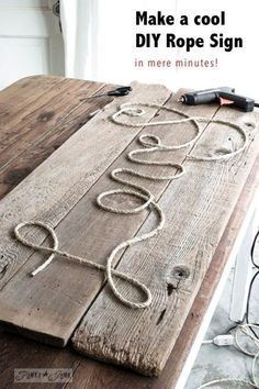 Make a cool DIY Rope Sign... in minutes! By Funky Junk Interiors for Ebay