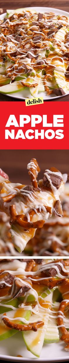 Apple nachos should be your go-to party snack for every gathering this fall. Get the recipe on <a href="http://Delish.com" rel="nofollow" target="_blank">Delish.com</a>.