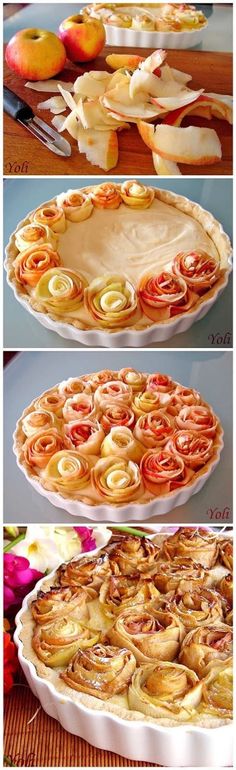 This would be nice for Thanksgiving &amp; Christmas! Apple Pie With Roses