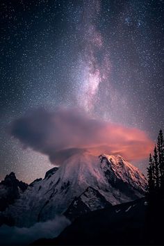 souhailbog: Milky Way Mt Rainier | ?? Copyright | Follow For More