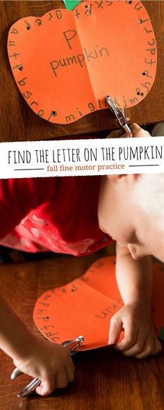 Find the letter on the pumpkin - fine motor practice for Fall