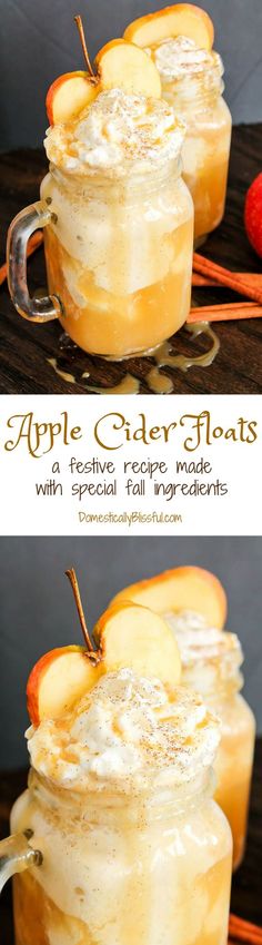 These Apple Cider Floats are made from special fall ingredients &amp; are a perfect way to enjoy the flavors of fall as the weather begins to cool! ++