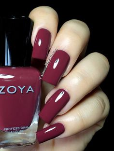 Zoya Naturel Deux (2) Aubrey - deep warm plum creme - Love the color, length, shape, high gloss! So pretty.: