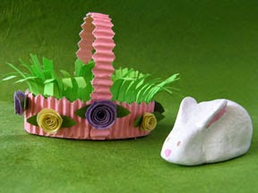 paper clay Easter bunny and basket
