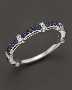 Sapphire and Diamond Ring in 14K White Gold | Bloomingdale&#39;s