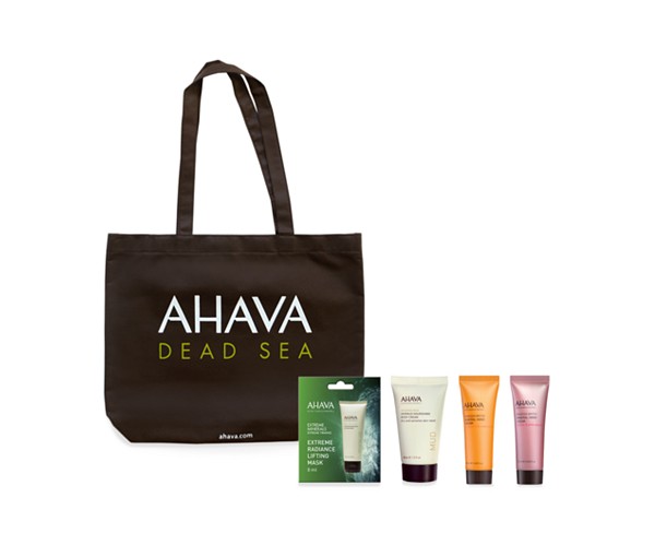 Receive a free 5-piece bonus gift with your $45 AHAVA purchase