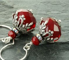 Gorgeous!! Red Earrings Red Christmas Earrings by ForTheCrossJewelry on Etsy, $24.00