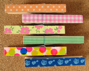washi tape clothespins photo