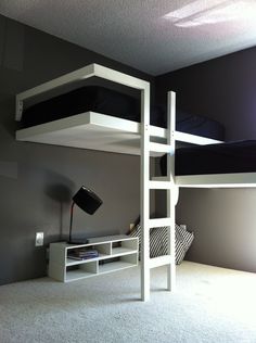 Awesome loft beds! My kitchen can fit a queen sized bed you know... @Sarah Chintomby Chintomby Chintomby Chintomby Berndt ;) lol