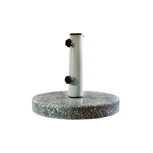Astonica 50108470 Natural Gray/White Decorative Round Granite Patio Umbrella Stand Base Umbrella Stand