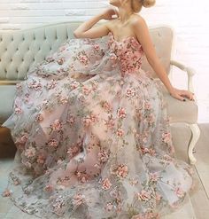This <a class="pintag searchlink" data-query="%23gown" data-type="hashtag" href="/search/?q=%23gown&rs=hashtag" rel="nofollow" title="#gown search Pinterest">#gown</a> by Teuta Matoshi Duriqi is an absolute floral fantasy! 3D florals???