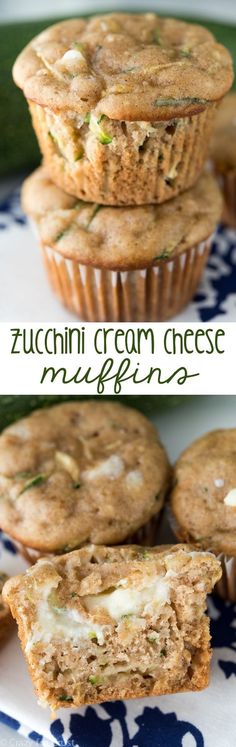 Fast and easy Zucchini Cream Cheese Muffins! Perfect for leftover zucchini, these freeze well for easy breakfasts!