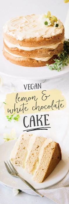 Vegan Elderflower Cake with Lemon Curd &amp; White Chocolate Frosting