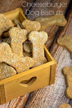 Cheeseburger Dog Biscuits | bakeatmidnite.com | #dogs #dogbiscuits #pettreats