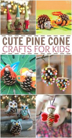 These are some fun fall and winter pinecone craft ideas for kids
