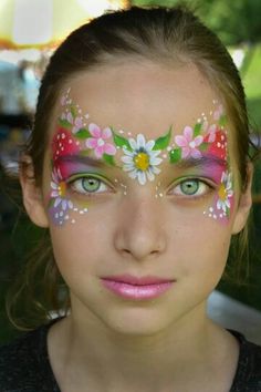 Pretty flowers Daisy face painting mask. This would be so cool as part of a flower fairy costume!