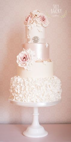 romantic wedding cake; via Silly Bakery Cakes