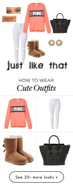 &quot;Quick,cute,easy outfit???&quot; by iylajade on Polyvore featuring UGG Australia, Kendra Scott, C????LINE, women&#39;s clothing, women, female, woman, misses and juniors