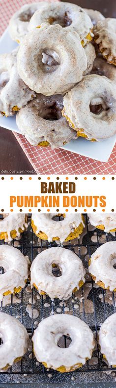 Baked Pumpkin Donuts with Cinnamon Glaze- a family favorite donut recipe that everyone will love!