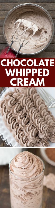 Learn how to make the easiest homemade chocolate whipped cream with only 3 ingredients!