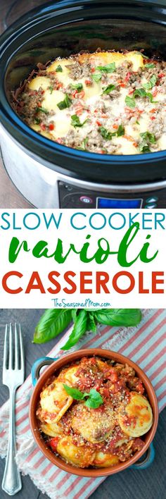 Easy Slow Cooker Recipes like this Ravioli Casserole are a busy mom's best friend! Prep the ingredients ahead of time and a cozy, family-friendly dinner will be ready and waiting for you at the end of the day! <a class="pintag searchlink" data-query="%23MoreHonestFood" data-type="hashtag" href="/search/?q=%23MoreHonestFood&rs=hashtag" rel="nofollow" title="#MoreHonestFood search Pinterest">#MoreHonestFood</a> <a class="pintag searchlink" data-query="%23HorizonOrganic" data-type="hashtag" href="/search/?q=%23HorizonOrganic&rs=hashtag" rel="nofollow" title="#HorizonOrganic search Pinterest">#HorizonOrganic</a> <a class="pintag searchlink" data-query="%23ad" data-type="hashtag" href="/search/?q=%23ad&rs=hashtag" rel="nofollow" title="#ad search Pinterest">#ad</a> Horizon Organic