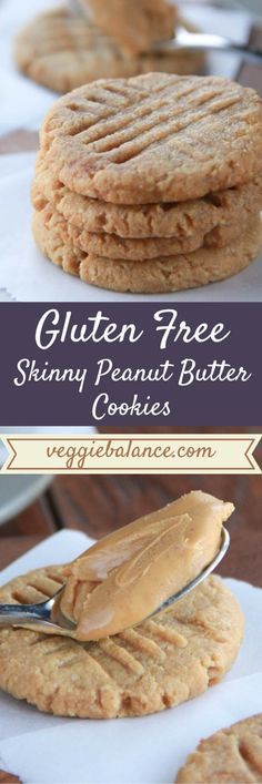 Gluten Free Skinny Peanut Butter Cookies. Only 4-ingredients needed.