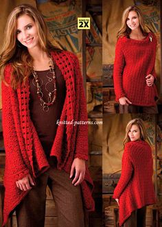 La Symphonie Jacket Wrap - free crochet pattern in sizes S - 2X from <a href="http://knitted-patterns.com" rel="nofollow" target="_blank">knitted-patterns.com</a>. Includes some Broomstick Lace.